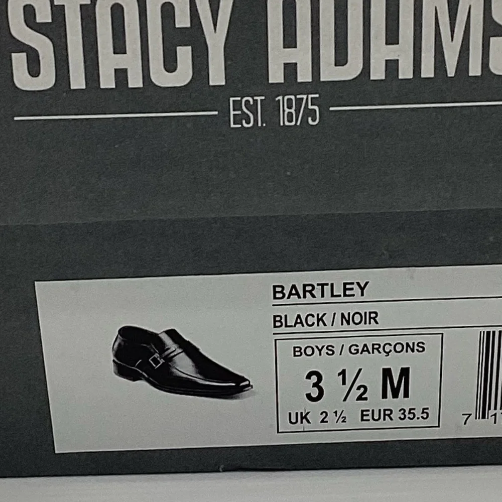 83. Stacy Adams Black Boys Dress Shoes NWT Size 3.5